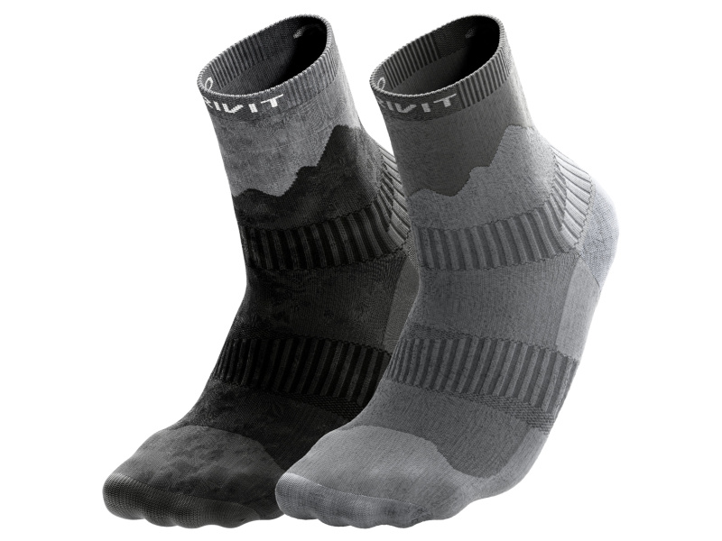 Crivit Dámské / pánské funkční outdoorové ponožky, 2 páry (černá/šedá, 43/44)