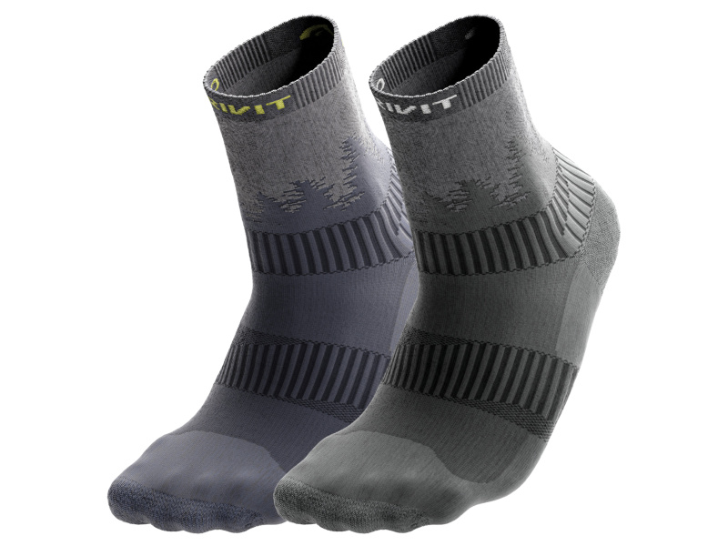 Crivit Dámské / pánské funkční outdoorové ponožky, 2 páry (tmavě modrá / šedá, 41/42)
