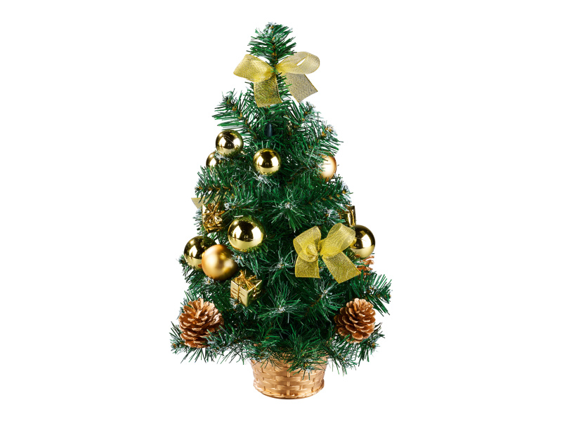 Livarno home Umělý mini vánoční stromek, 40 cm (zlatá)