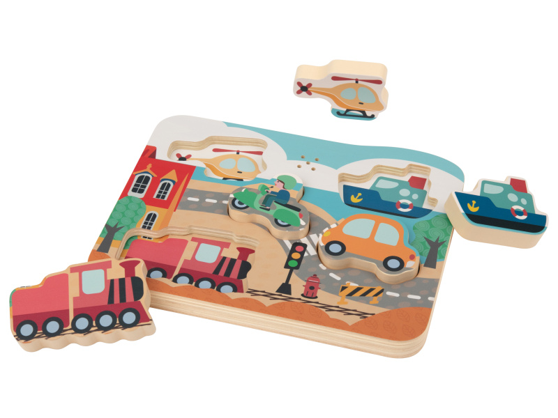 lupilu® Dřevěné puzzle (město)