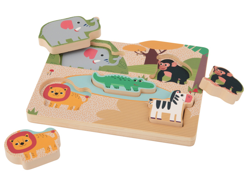 lupilu® Dřevěné puzzle (safari)