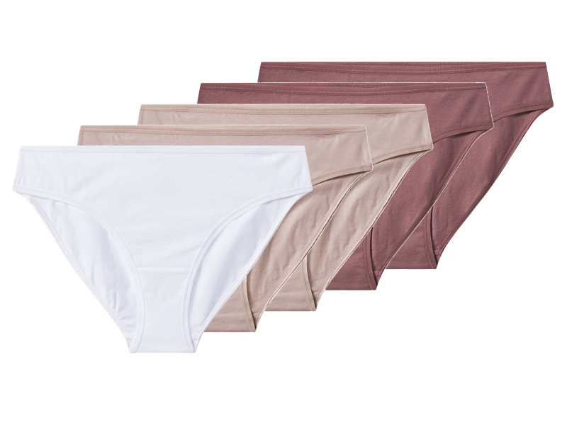 esmara® Dámské kalhotky, 5 kusů (tmavě růžová / světle růžová / bílá, Xl(48/50))