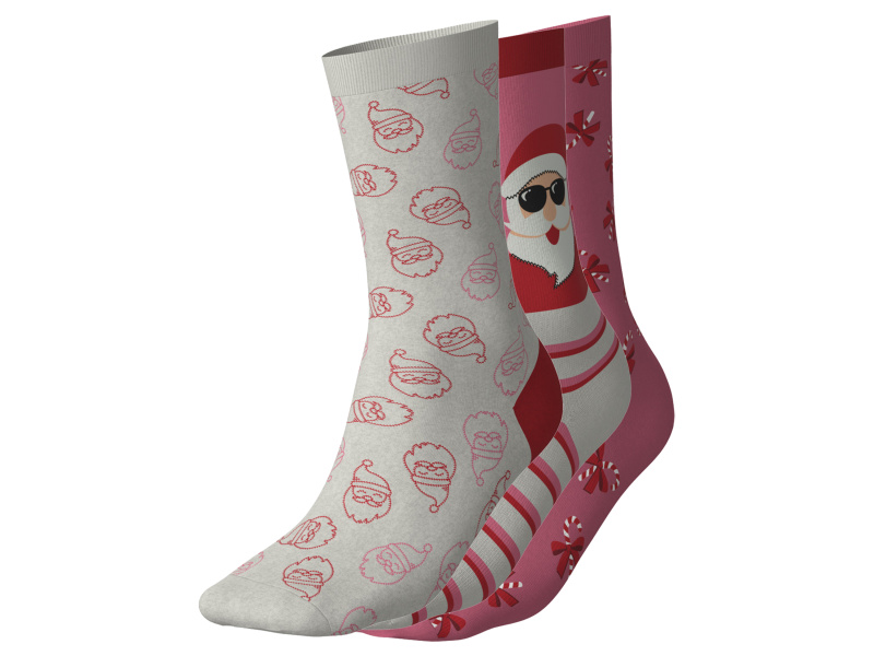 esmara® Dámské vánoční ponožky, 3 páry (růžová/béžová, 39-42)