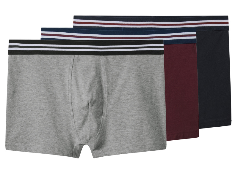 esmara Men Pánské boxerky, 3 kusy (navy modrá / bordó / šedá, 8/Xxl)