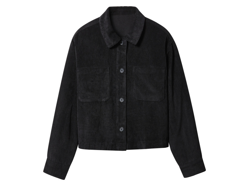 esmara® Dámská manšestrová košile (černá, L(44/46))