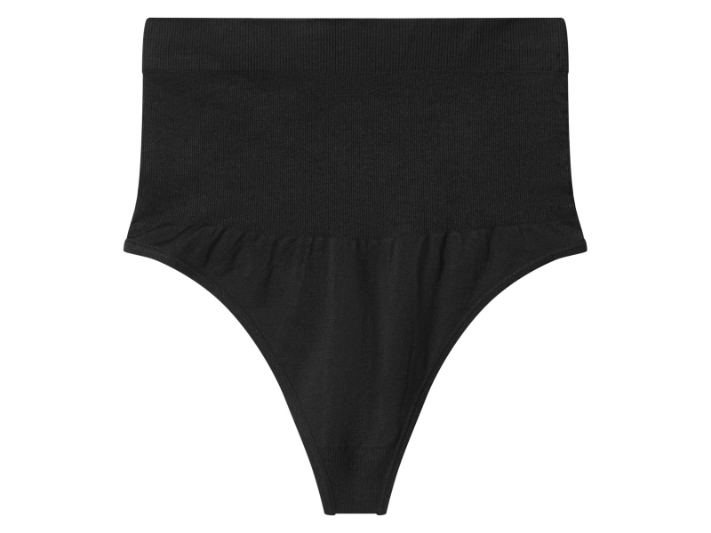 esmara® Dámské bezešvé tvarující kalhotky / Tanga (tanga/černá, L(44/46))