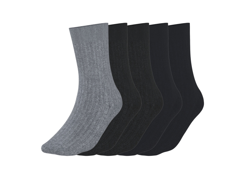 esmara® Pánské ponožky s BIO bavlnou, 5 párů (šedá / antracitová / navy modrá, 39-42)