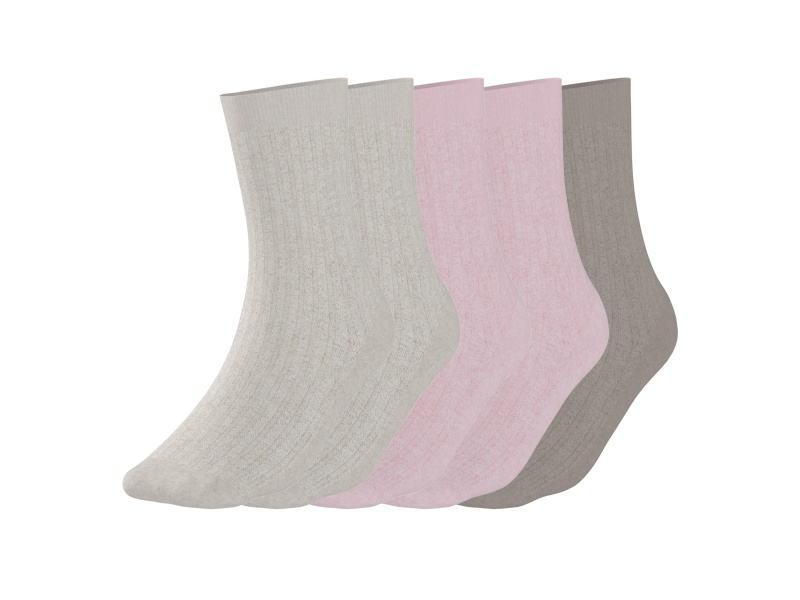 esmara® Dámské ponožky s BIO bavlnou, 5 párů (béžová / světle růžová, 39-42)