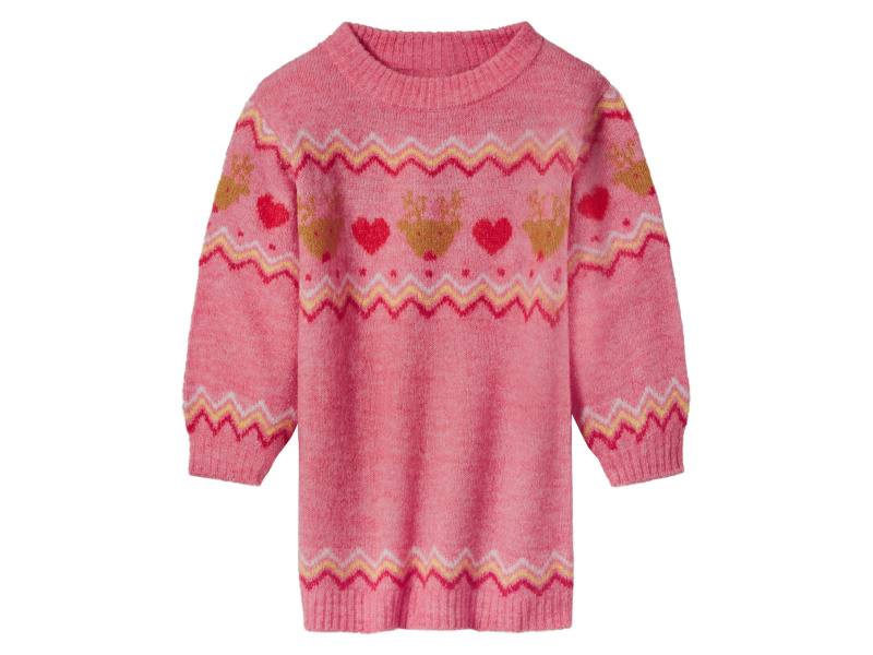 lupilu® Dívčí vánoční pletené šaty (světle růžová, 98/104)