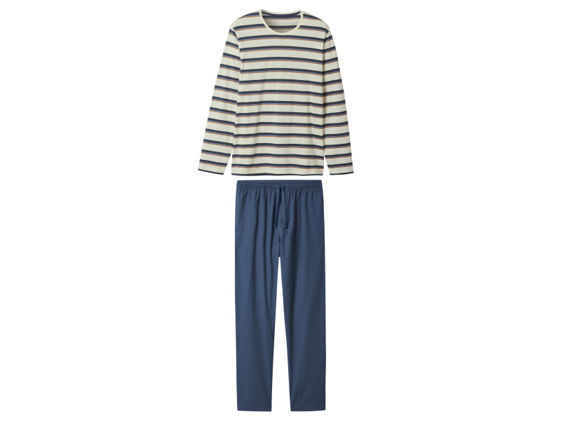 esmara Men Pánské pyžamo (pruhy / bílá / navy modrá, M (48/50))