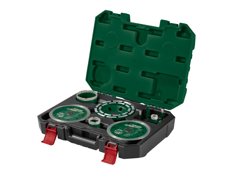 Parkside® Kufřík s nářadím na obklady a dlažbu, 9dílná sada