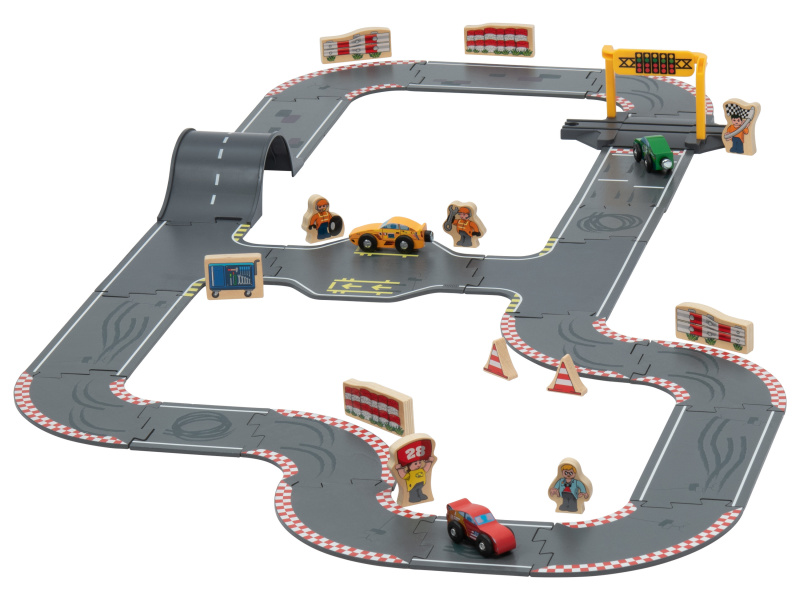 lupilu® Dřevěná stavebnice Město / Závodní dráha (závodní dráha)