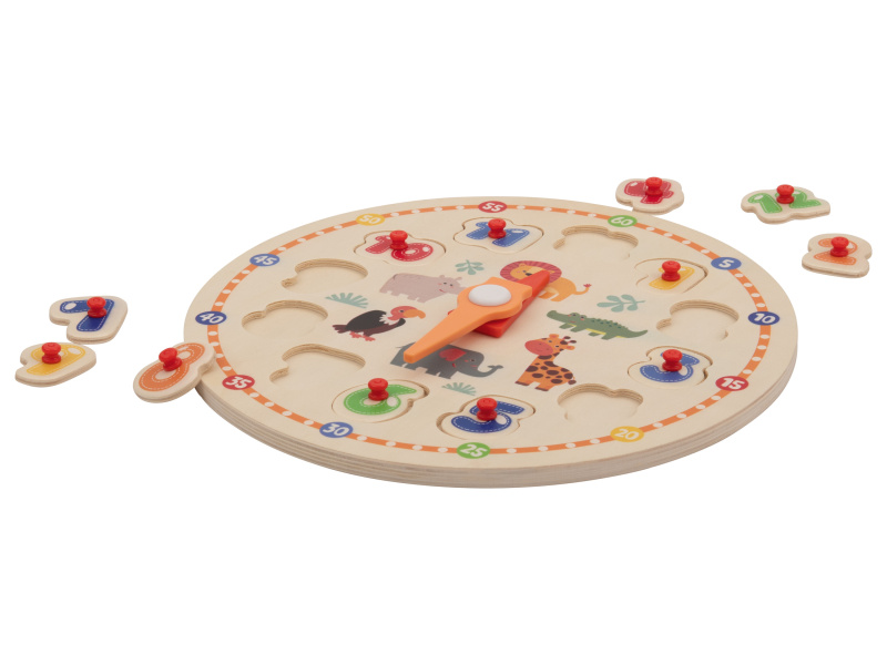 lupilu® Dřevěná hra (puzzle s hodinami)