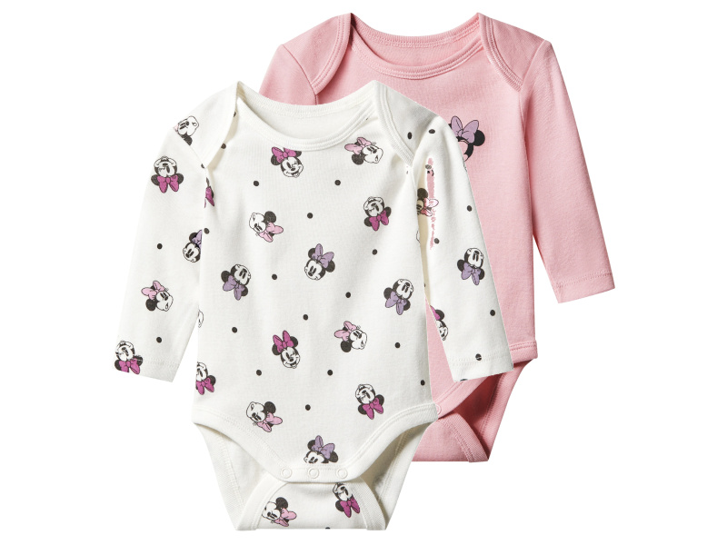 Dívčí body s BIO bavlnou, 2 kusy (Minnie/bílá/růžová, 50/56)