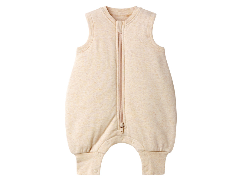 lupilu® Dětský overal na spaní s nožičkami s BIO bavlnou (béžová, 74/80)