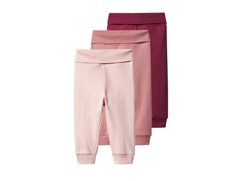 lupilu® Chlapecké kalhoty s BIO bavlnou "Jogger", 3 kusy (červená/růžová, 86/92)