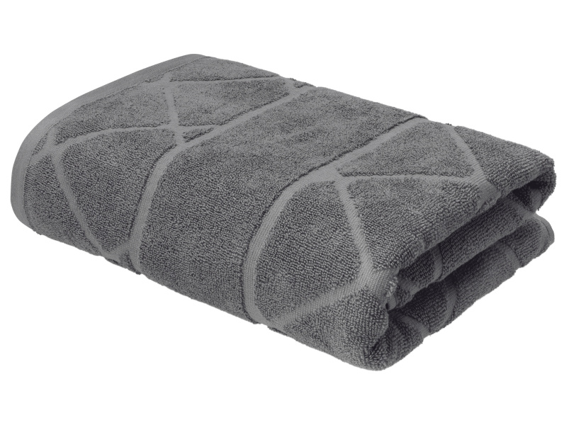 Livarno® Froté osuška, 70 x 140 cm, 500 g/m2 (šedá/kostkovaná)