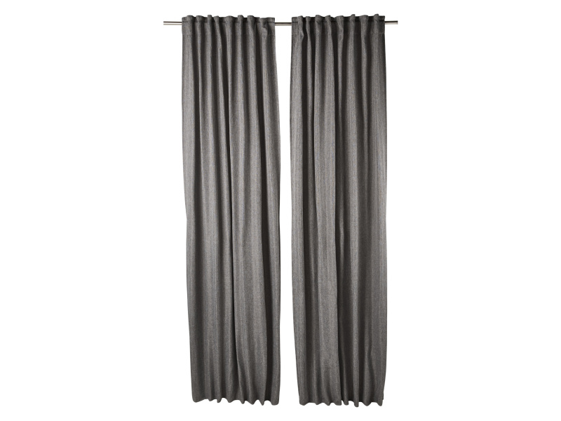 Livarno® Sada závěsů, 2dílná, 135 x 254 cm (tmavě šedá)