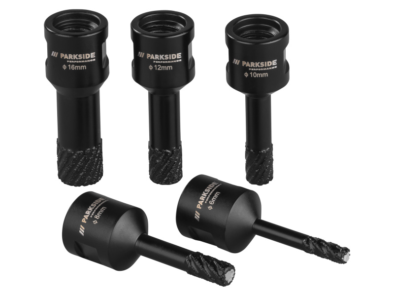 Parkside Performance® Diamantové vrtací korunky (průměr 6, 8, 10, 12, 16 mm)