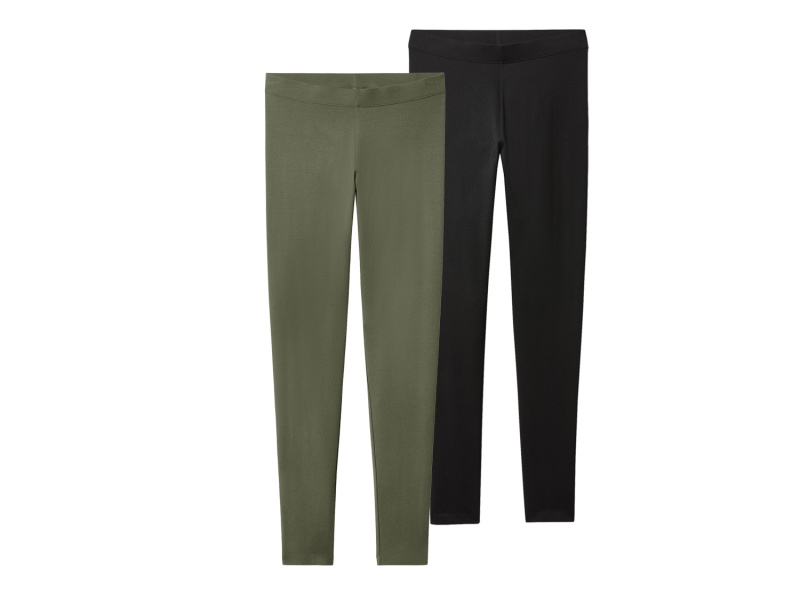 esmara® Dámské legíny, 2 kusy (černá/zelená, S(36/38))