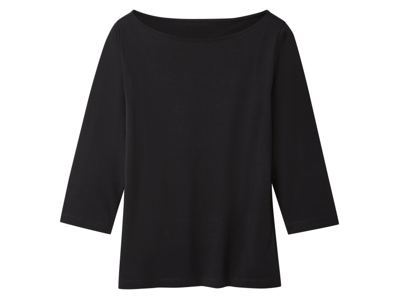 esmara® Dámské triko s 3/4 rukávy s BIO bavlnou, 2 kusy (černá/bílá, Xs(32/34))