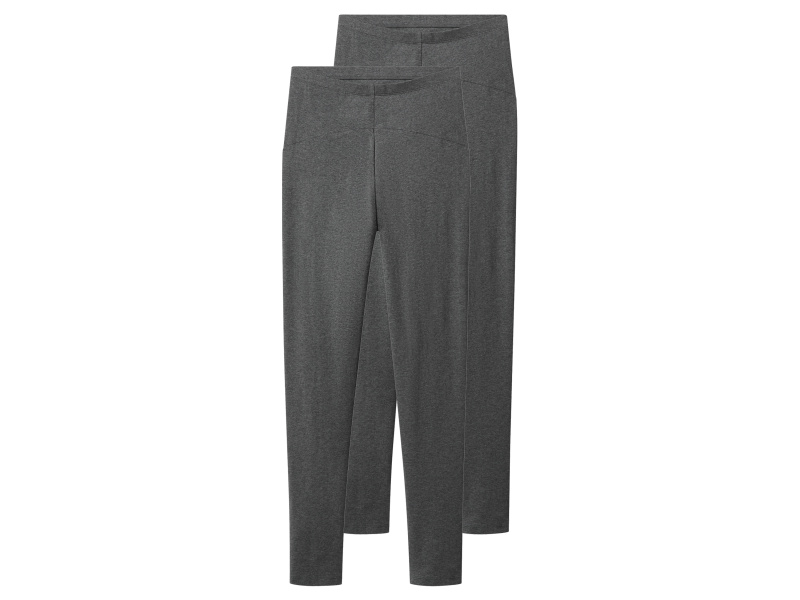 esmara® Dámské těhotenské legíny s BIO bavlnou, 2 kusy (šedá, M(40/42))