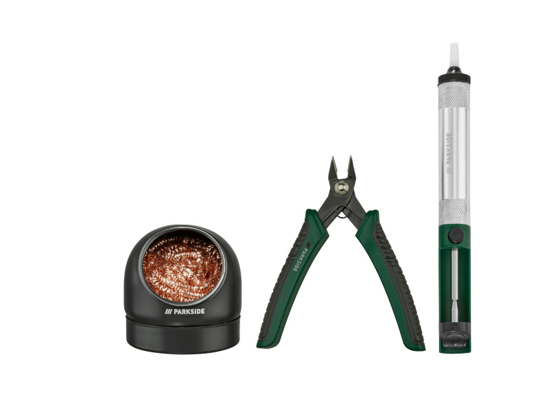 Parkside® Příslušenství k pájecí stanici (sada odpájecí pumpy, čističe pájecích hrotů a štípacích kleští)