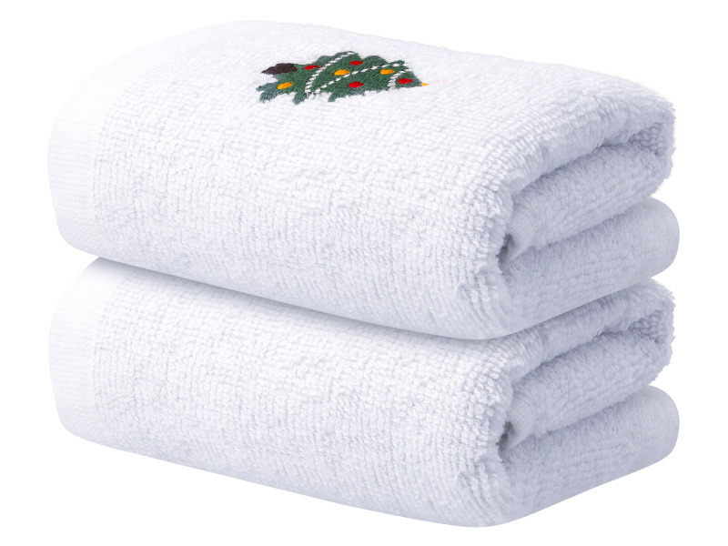 Livarno® Froté ručník pro hosty, 2 kusy (vánoční strom)
