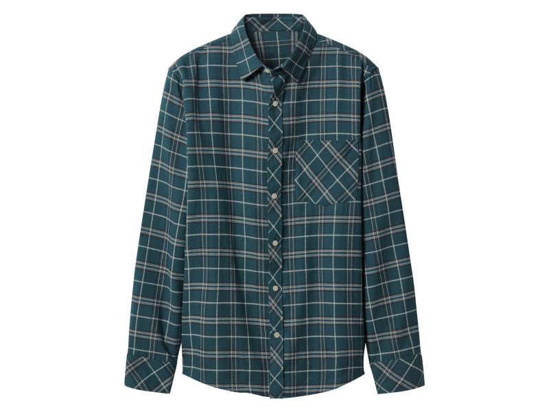 esmara Men Pánská volnočasová flanelová košile (zelená/kostkovaná, M (39/40))