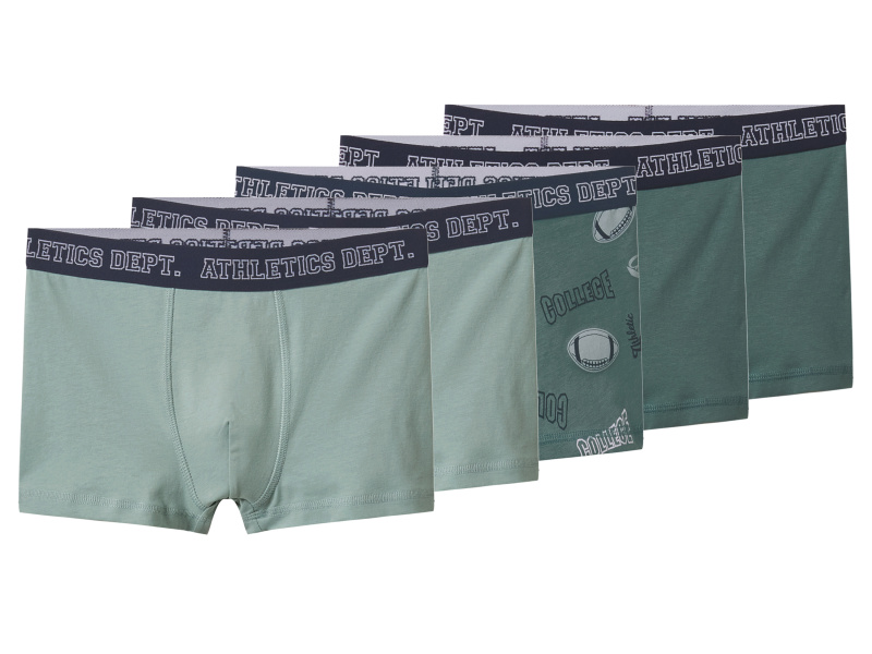 esmara® Chlapecké boxerky s BIO bavlnou, 5 kusů (zelená, 146/152)