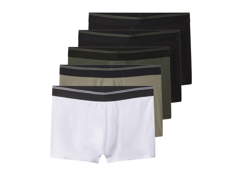esmara Men Pánské boxerky, 5 kusů (černá/zelená/khaki/bílá, 4/S)
