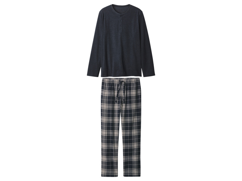 esmara Men Pánské flanelové pyžamo (navy modrá, XL (56/58))