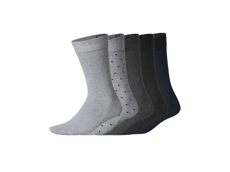 esmara® Pánské ponožky, 5 párů (šedá / navy modrá, 39-42)