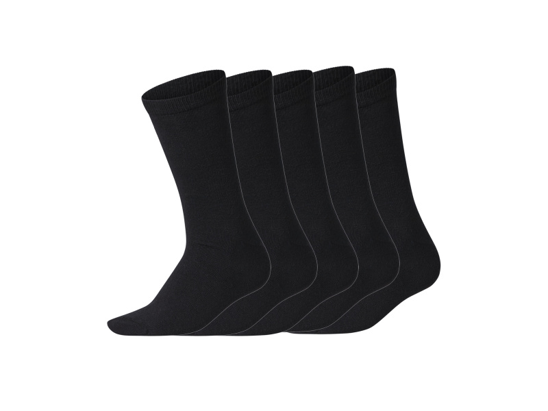 esmara® Dámské ponožky s BIO bavlnou, 5 párů (černá, 39-42)