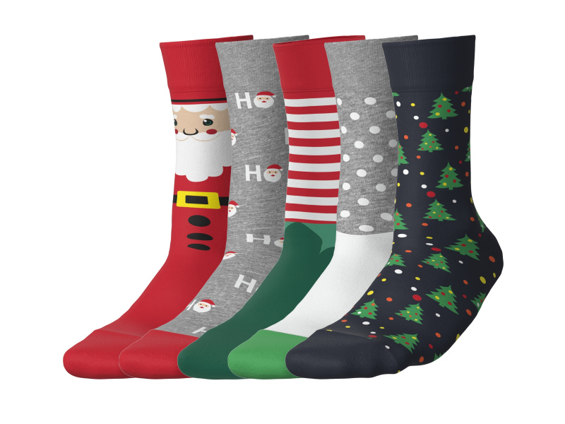 esmara® Pánské ponožky, 5 párů (červená/zelená/šedá, 39-42)