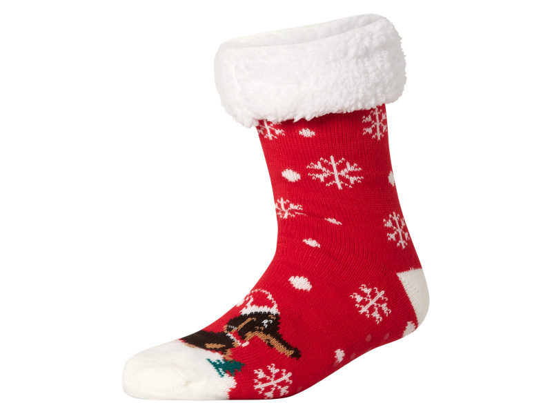 Dámské / Pánské vánoční hebké ponožky (červená, 39-42)