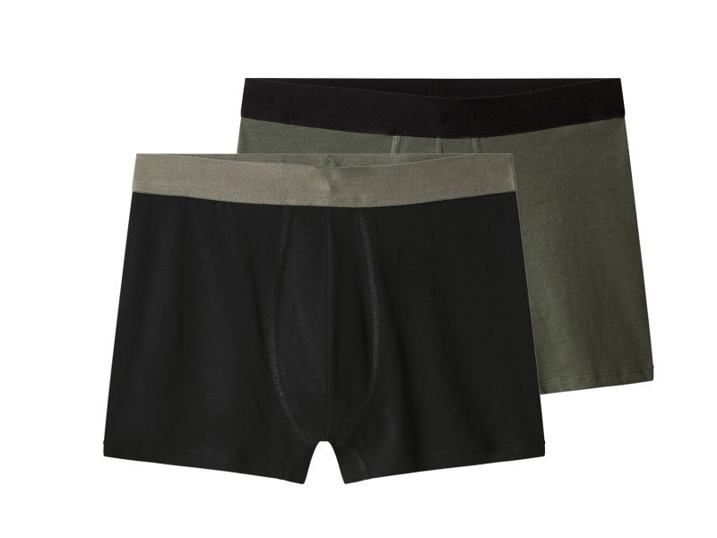 esmara Men Pánské boxerky s BIO bavlnou, 2 kusy (zelená/černá, 6/L)