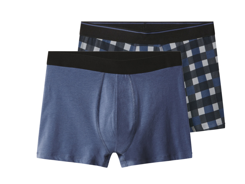 esmara Men Pánské boxerky s BIO bavlnou, 2 kusy (kostka/modrá, 5/M)