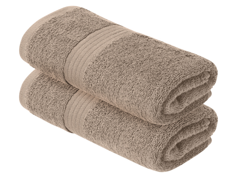 Livarno® Froté ručník, 50 x 100 cm, 2 kusy (béžová)