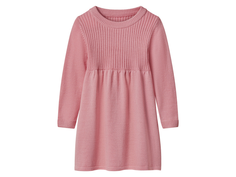 lupilu® Dívčí pletené šaty z vlny Merino (světle růžová, 98/104)
