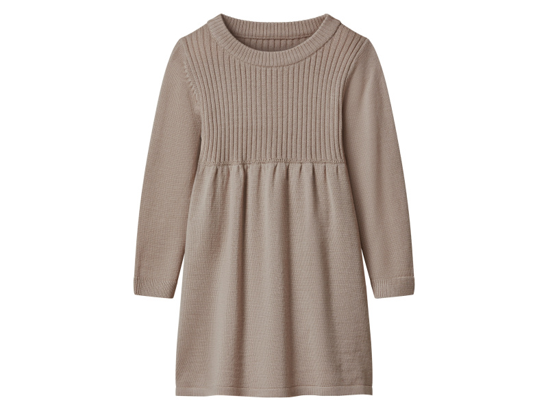 lupilu® Dívčí pletené šaty z vlny Merino (béžová, 110/116)