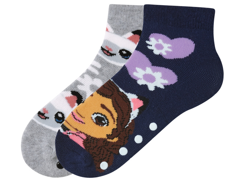 Dívčí termo ponožky, 2 páry (šedá / navy modrá, 23/26)