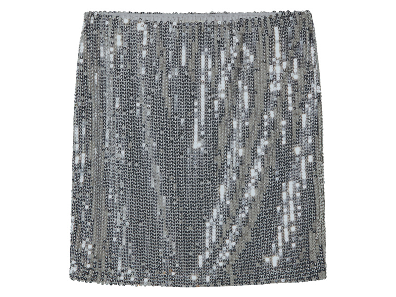 esmara® Dámská mini sukně s flitry (stříbrná, L(44/46))
