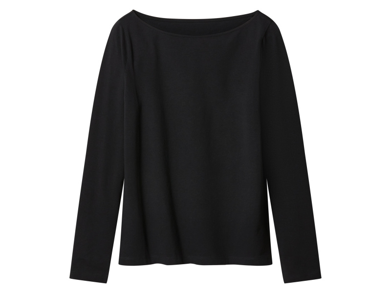 esmara® Dámské triko s dlouhými rukávy (černá, Xs(32/34))