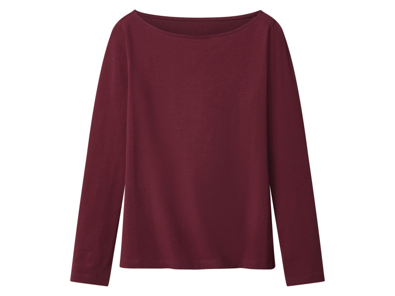 esmara® Dámské triko s dlouhými rukávy (burgundská, M(40/42))