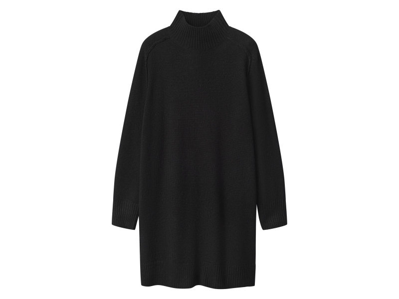 esmara® Dámské pletené šaty s podílem vlny (černá, S(36/38))