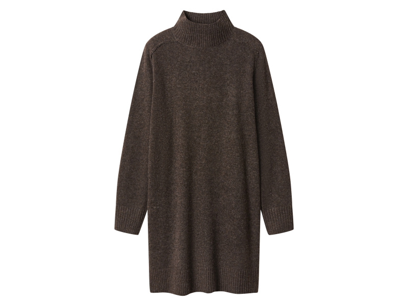 esmara® Dámské pletené šaty s podílem vlny (hnědá, S(36/38))