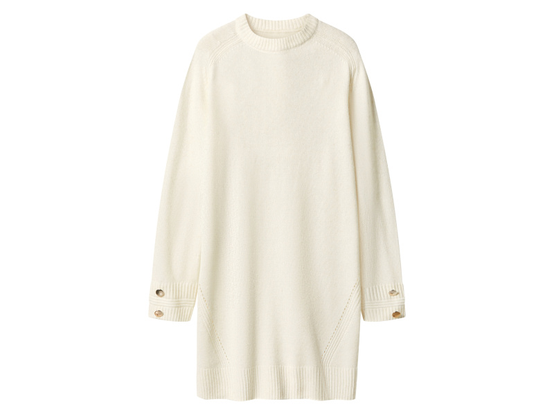 esmara® Dámské pletené šaty s podílem vlny (bílá, L(44/46))