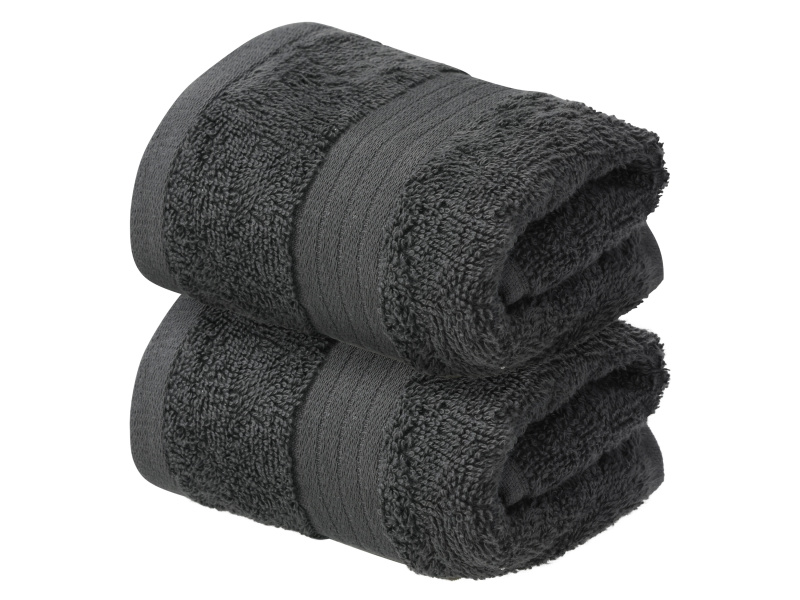 Livarno® Froté ručník pro hosty, 30 x 50 cm, 500 g/m², 2 kusy (šedá)