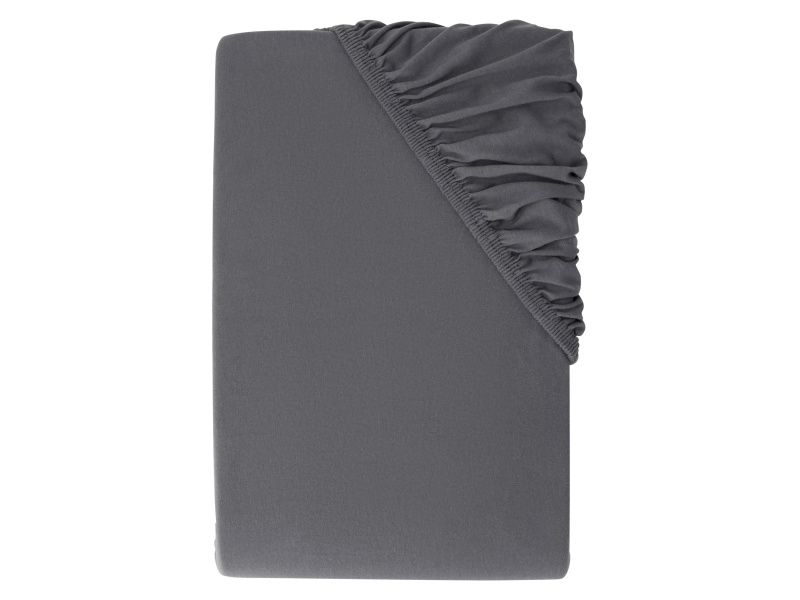 Livarno® Žerzejové napínací prostěradlo, 180-200 x 200 cm (tmavě šedá)
